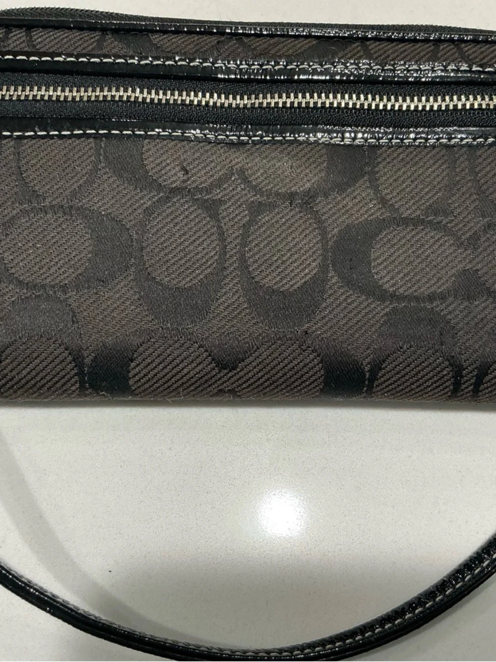 Coach Black Signature Jacquard Wristlet Wallet - Picture 6 of 6